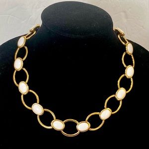 Napier Gold and White Oval Link Necklace